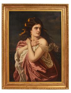 QUADRI ANTICHI, MUSA, MITOLOGIA GRECA, RITRATTI FEMMINILI, OLIO SU TELA, EPOCA OTTOCENTO. (QR669)